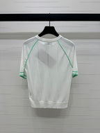 MIU 25S RAGLAN CREW NECK STRIPED KNIT SWEATER 264105