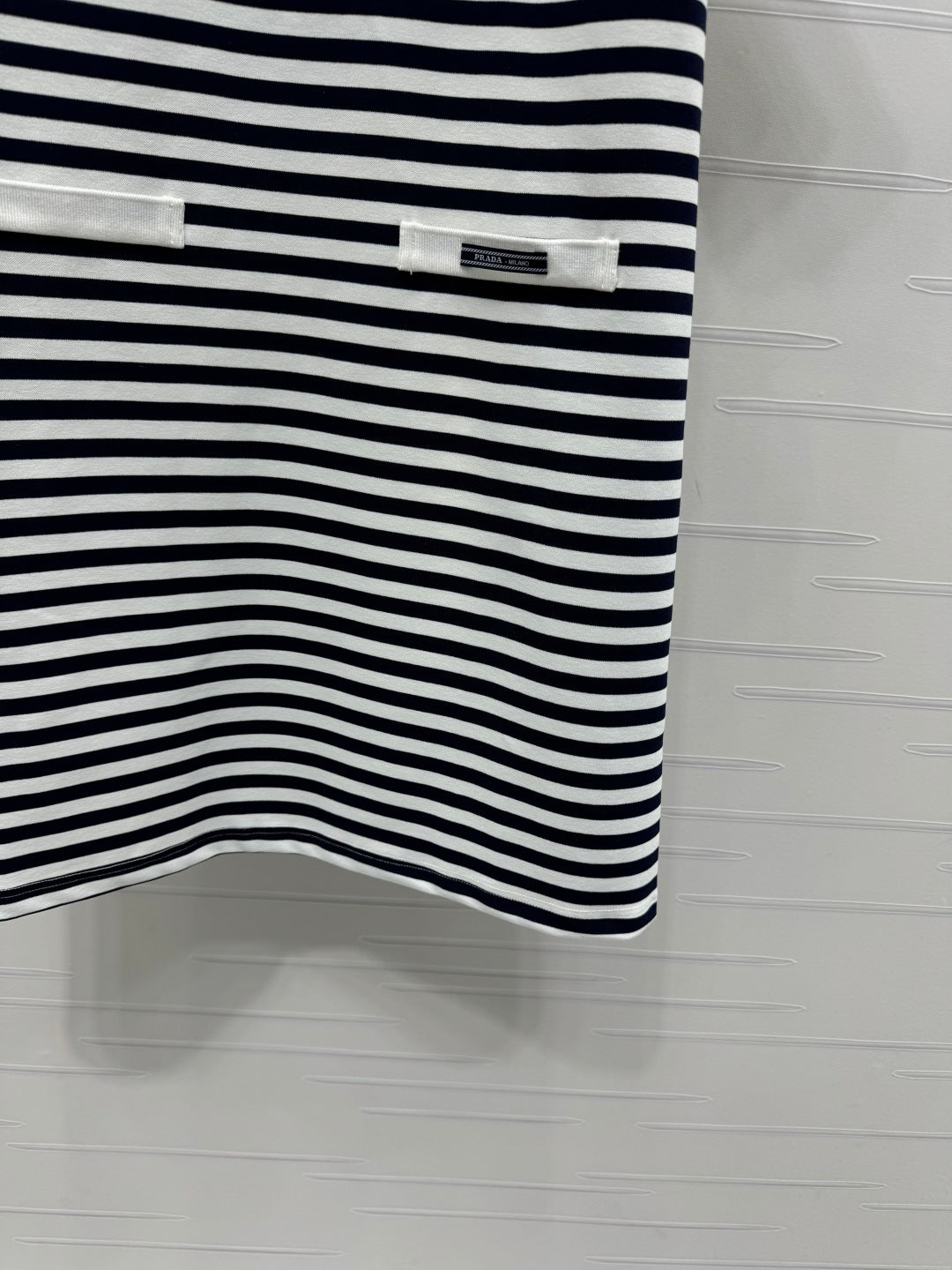 PRAD 25S STRIPED SHORT SLEEVE KNIT DRESS 264218