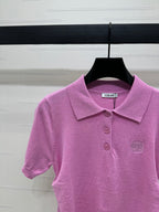 PRAD 25S SHORT SLEEVE KNIT TOP 264121