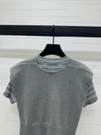 MIU 25S SHORT SLEEVE STRIPED KNITTED CAPE 264139