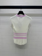 MIU 25S ICE STRIPE KNIT VEST 264116