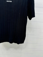 MIU 25S RHINESTONE COLLAR T-SHIRT 264097