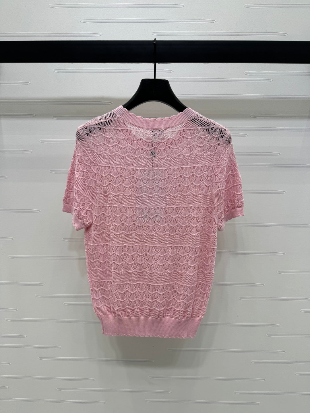 CHANEL 25S HOLLOW KNIT SHORT SLEEVE TOP 264152