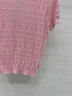 CHANEL 25S HOLLOW KNIT SHORT SLEEVE TOP 264152