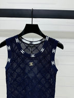 CHANEL 25S DIAMOND HOLLOW KNIT VEST 264031