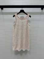 CHANEL 25S ROUND NECK KNIT DRESS WITH PEARL TAG 264026