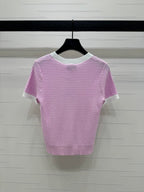 CHANEL 25S DOUBLE C LOGO KNIT SHORT SLEEVE 264073