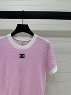 CHANEL 25S DOUBLE C LOGO KNIT SHORT SLEEVE 264073