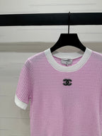 CHANEL 25S DOUBLE C LOGO KNIT SHORT SLEEVE 264073