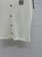 LOEWE 25S ROUND NECK KNITTED VEST WHITE 264069