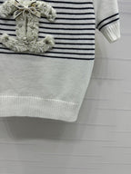 CHANEL SHORT-SLEEVE KNITTED PUFF-SLEEVE TOP 274950