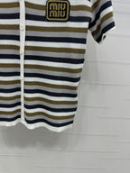 MIUMIU SHORT-SLEEVE KNIT CARDIGAN 274944
