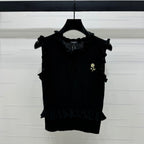 CHANEL SLEEVELESS TOP WITH RUFFLED COLLAR 274888