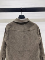 CELINE 25S PU LEATHER JACKET WITH LAPEL TRIM 0032