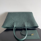 BV Large Cabat Bag 51cm Green Leather GHW