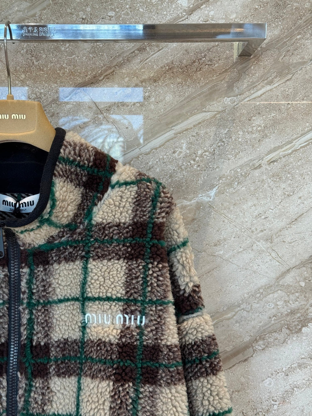 MIUMIU PLAID FLEECE JACKET STYLE 714