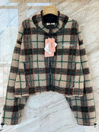 MIUMIU PLAID FLEECE JACKET STYLE 714