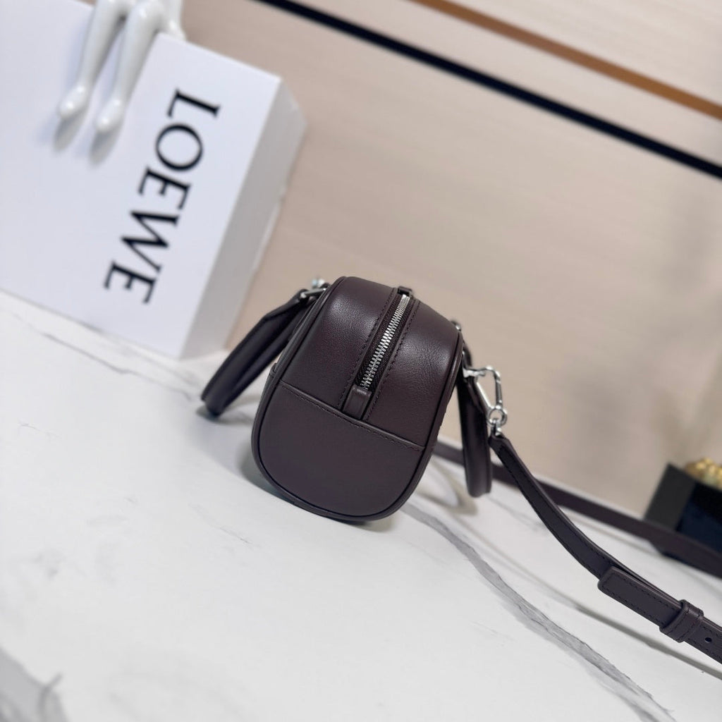 Loewe Amazona 23 Cropped Bag Dark Brown Shiny Calfskin