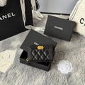 CC Classic Boy Coin Purse Black Gold-tone Lambskin 242886