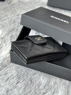 CC Accordion Card Holder Black Sliver-tone Metal Caviar 242646