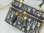 CD 30 Montaigne Mini Vanity Case 16.5cm Blue Jacquard