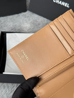 CHANEL 25S MULTI PURPOSE PASSPORT WALLET 15 IN GOLDEN CARAMEL CALFSKIN GOLD HARDWARE