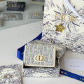 CD 30 Montaigne Glycine Wallet 11cm White Grey Jacquard