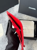 CHANEL 25S CF SMALL TRI FOLD WALLET 11 IN VIVID RED CAVIAR GOLD HARDWARE