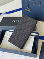 CD Long Vertical Wallet Black Jacquard Cowhide