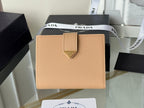 Pra 1MV204 Small Wallet Caramel Saffiano & Smooth Leather