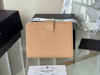 Pra 1MV204 Small Wallet Caramel Saffiano & Smooth Leather
