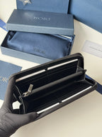 CD Long Zipped Wallet 19.8cm Black Gravity Leather