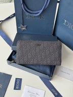 CD Long Zipped Wallet 19.8cm Black Jacquard
