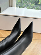 BALENCIAGA 25S ANKLE BOOTS WITH ZIPPER IN BLACK COW LEATHER