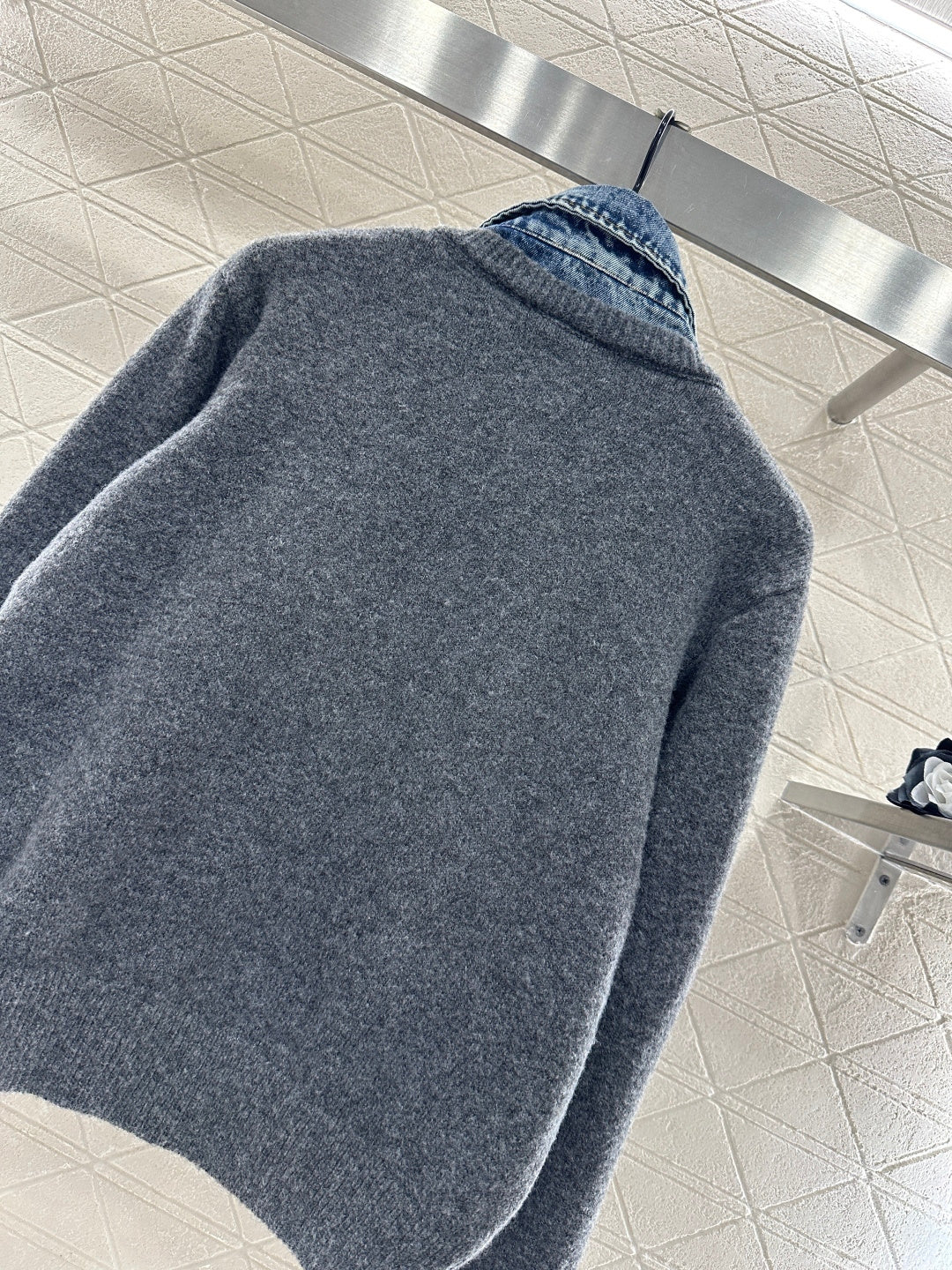 MIUMIU KNIT JACKET WITH DENIM STYLE 735