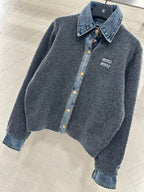 MIUMIU KNIT JACKET WITH DENIM STYLE 735