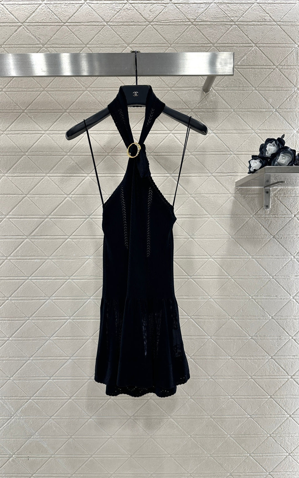 CHANEL 25S KNITTED HALTER TANK TOP 603