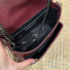 YSL Niki Baby Bag Burgundy Calfskin 338872