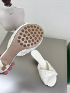 BLINK HIGH 5 CM MULE IN WHITE INTRECCIATO LEATHER