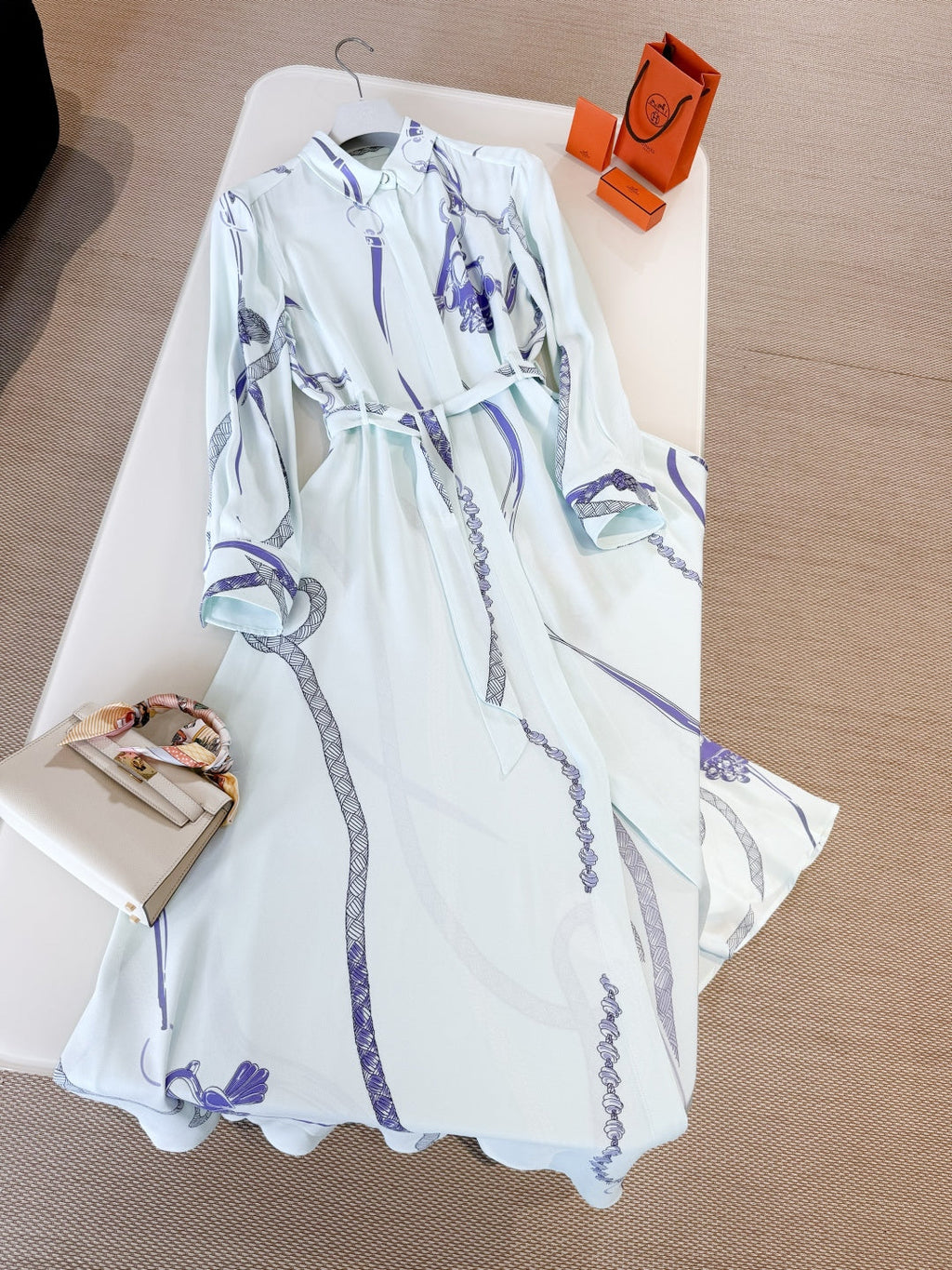HERMES 25S LONG SILK DRESS 259