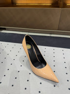 NORMA PUMPS IN BISQUE GLOSSY SHEEPSKIN