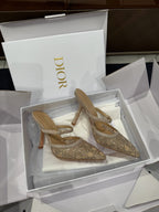HIGH HEELS MULE IN CAMEL BEIGE LAMB SUEDE 10 CM