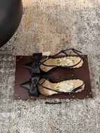 VLTN HIGH HEEL 25S 80 MM IN BLACK CALFSKIN WITH BOW