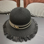BUCKET HAT IN BLACK RAFFIA 653606