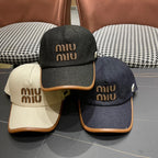 MM BASEBALL CAP IN LIGHT BEIGE FABRIC AND CALFSKIN