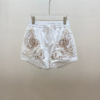 HERMES 25S EMBROIDERED SHORTS 158