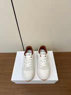 RUNNER CR-03 LOW LACE-UP PALE GRAY SUEDE AND WHITE CALFSKIN