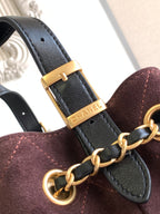 Chanel 2026 Shopping Bag 36cm Burgundy Black Suede Calfskin 348236