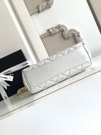 CC Hobo Bag With Chain 35cm White Lambskin 277764 GHW