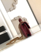 CC Handle Bag 19cm Double C Burgundy Lambskin Gold Hardware